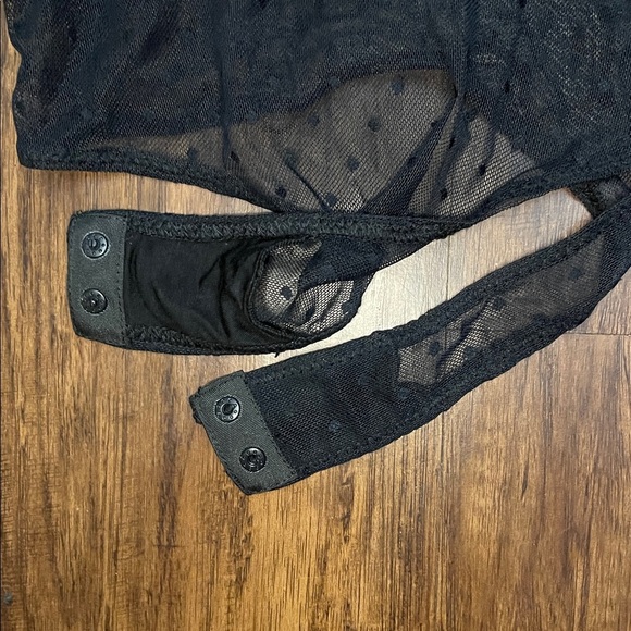 NWT Free people ladylike carbon combo floral black white long sleeve bodysuit M - Picture 8 of 16